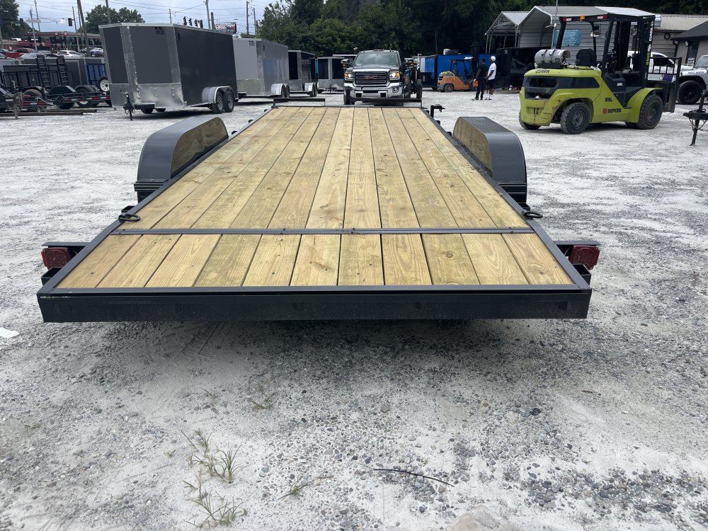 7X20 Wood Floor Car Hauler W/ 2-5200LB Axles, Removable Driver Fender, 5' Foot Slide in Ramps 2026
