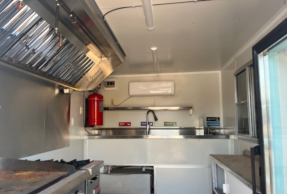 USED 8x12 Food Trailer W/ Fridge, Hood Vent, Fryer, 4 Burner, Fire Suppression, Sink PKG, Refrigerator, Awning Concession Window 2021 FUD