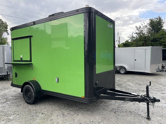 2025 6X12 Food Trailer SINK PKG,50 AMP ELECTRICAL PACKAGE, A/C, FINISHED INTERIOR