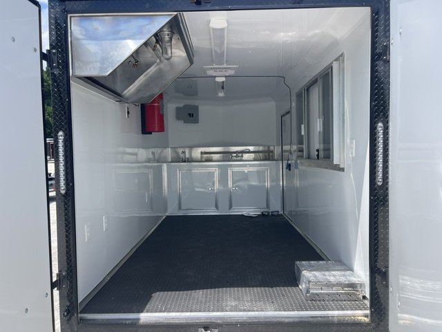 2025 Quality Cargo 7x14 Food Trailer W/ Sink Pkg, Hood Vent ,50 AMP Electrical Pkg, A/C, Finished In