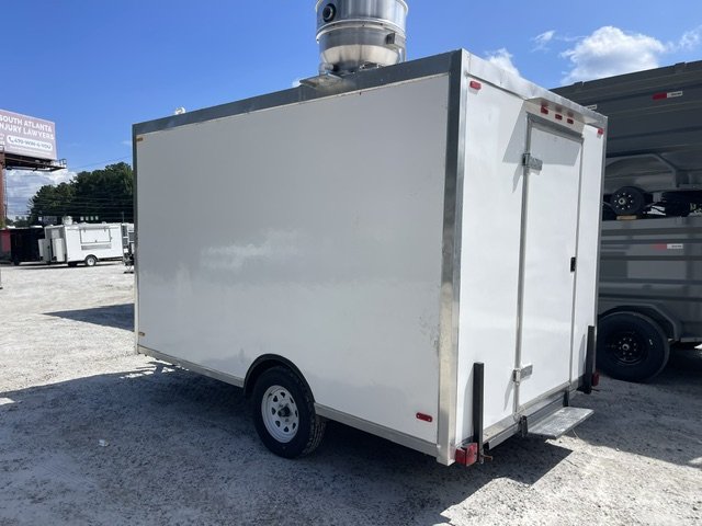 2024 FUDT USED 8X12 Food Trailer W/ Hood Vent, 4 Burner, Fire Suppression, Sink PKG, Awning Concessi