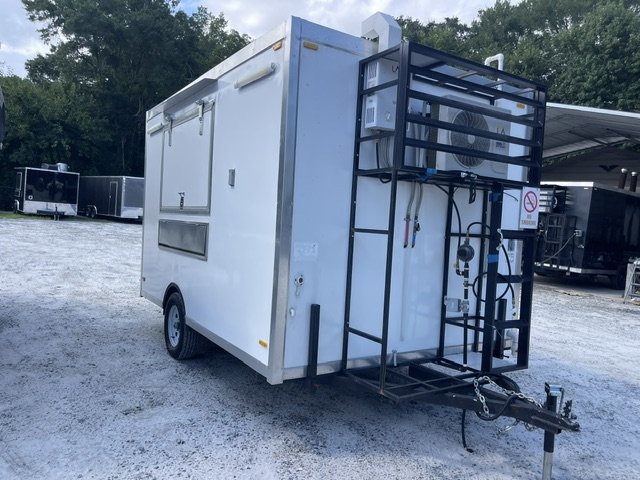 2024 FUDT USED 8X12 Food Trailer W/ Hood Vent, 4 Burner, Fire Suppression, Sink PKG, Awning Concessi