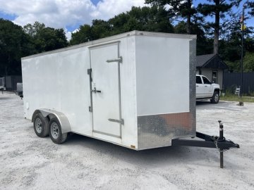 2026 Quality Cargo Trailers Used 7X16Enclosed Trailer 6'6" Interior Height W/ Side Door & Ramp