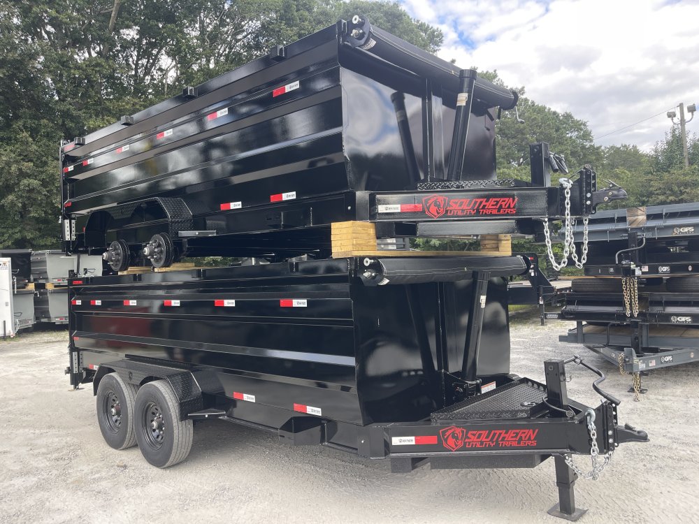 7x16 Dump Trailer Telescopic Lift 4 Foot Sides 14,000 GVWR W/Tarp and Ramps 2026 Southern Utility Tr