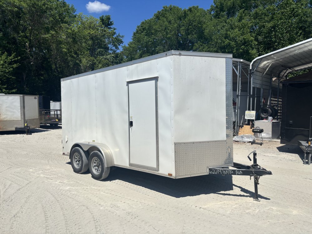 2025 Quality Cargo Trailers Used 7X14 Enclosed Trailer 7" Interior Height W/ Side Door & Barn Door