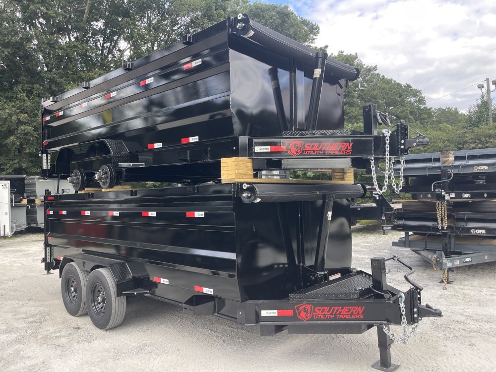 7x16 Dump Trailer Telescopic Lift 4 Foot Sides 14,000 GVWR W/Tarp and Ramps 2026 Southern Utility Tr