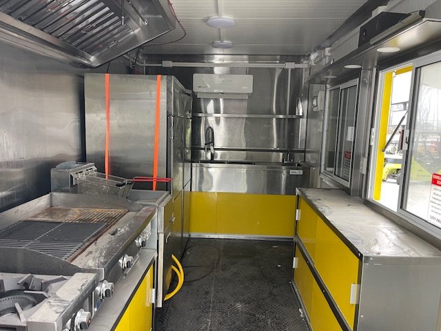 2025 TIME USED 8X14 Food Trailer W/ 2 Burner, Flat Top, Deep Fryer, Fire Suppression, Triple Sink, C