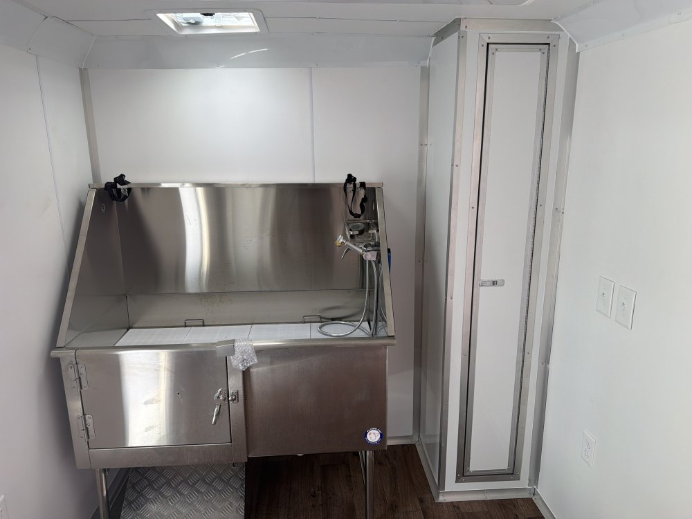 7x12 Pet Grooming Trailer 50" Tub, High Velocity Dryer & Integrated Vacuum System 2026 Quality Cargo