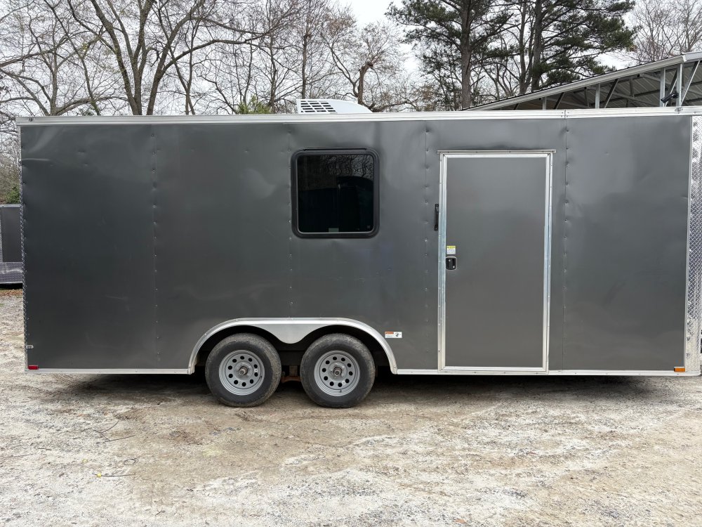 2027 Quality Trailers Used 8.5X20 Barbershop Trailer W/ 1/2 Bath, Hair wash Station