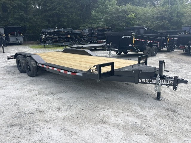 8.5X20 Wood Floor Car Hauler W/ 2-5200LB Axles, Driveover Fenders , 5' Foot Slide in Ramps 2027