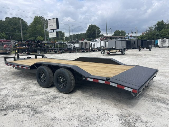 8.5X20 Wood Floor Car Hauler W/ 2-5200LB Axles, Driveover Fenders , 5' Foot Slide in Ramps 2027