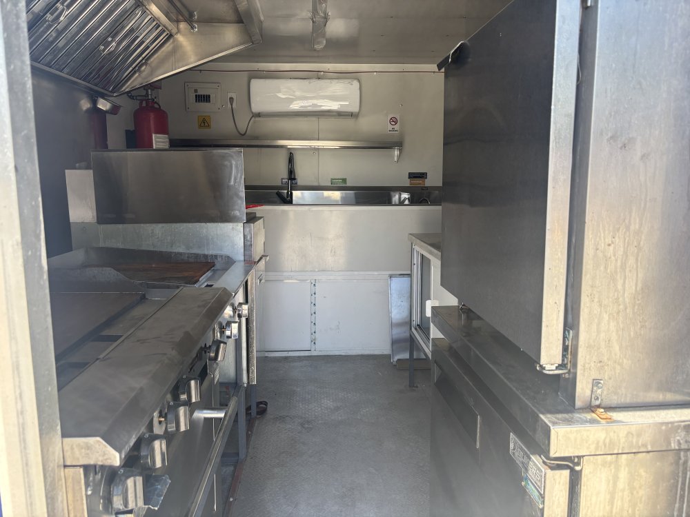 2025 FUDT USED 8X12 Food Trailer W/ Hood Vent, 4 Burner, Fire Suppression, Refrigerator, Sink PKG, Awning Concession Window
