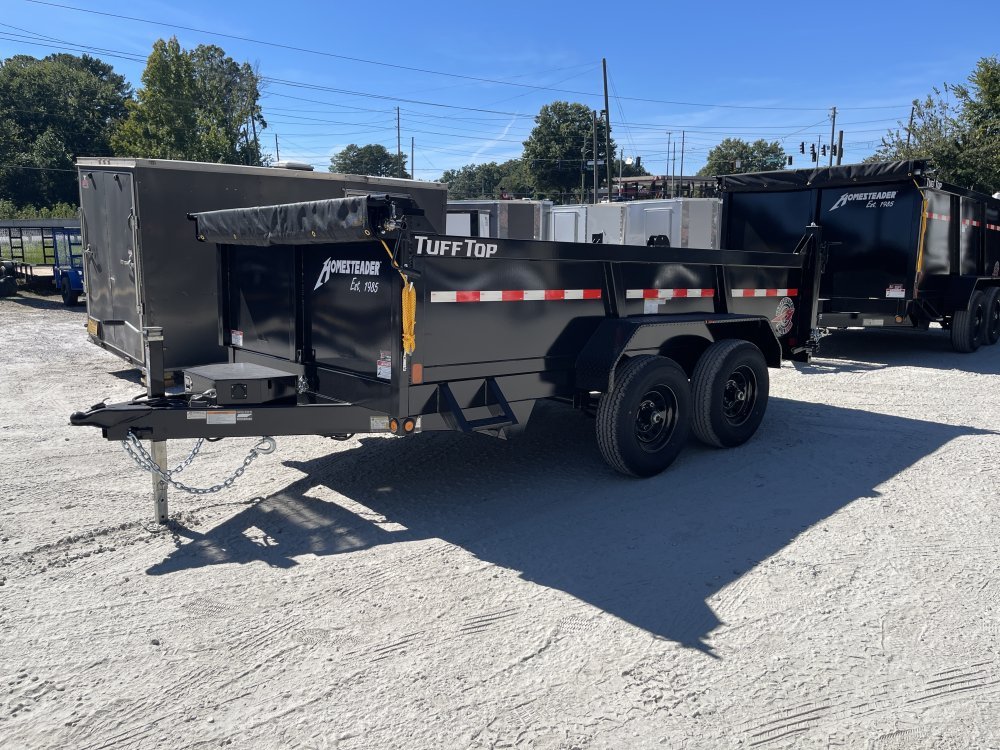 7x12 Dump Trailer W/ 2' Sides 10,400 GVWR, Tarp & Ramps 2027 Homesteader Trailers