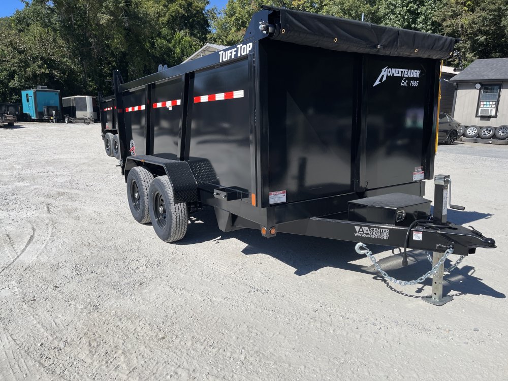 7x12 Dump Trailer W/ 4' Sides 10,400 GVWR, Tarp & Ramps 2027 Homesteader Trailers