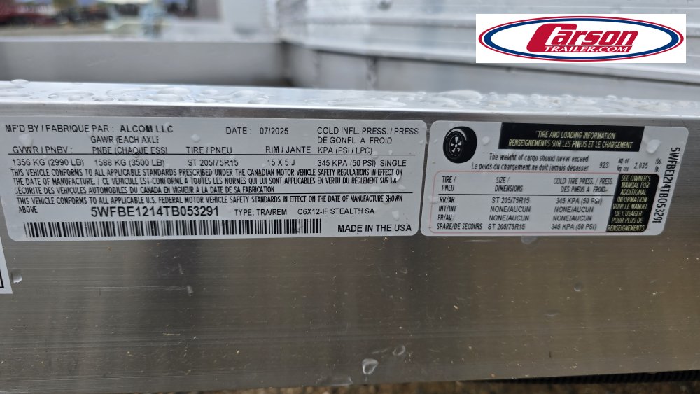 72x12 Stealth Trailers Enclosed Cargo