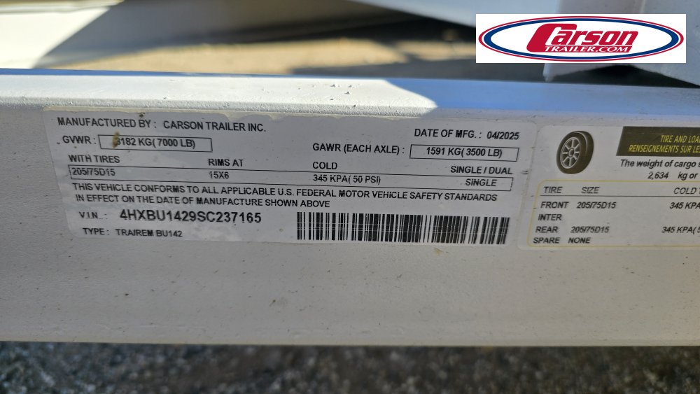 82x14 Carson Trailer Utility