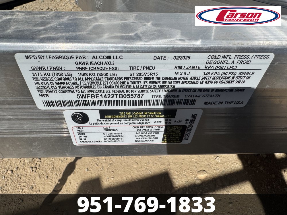 7X14 ALCOM STEALTH V NOSE WHITE