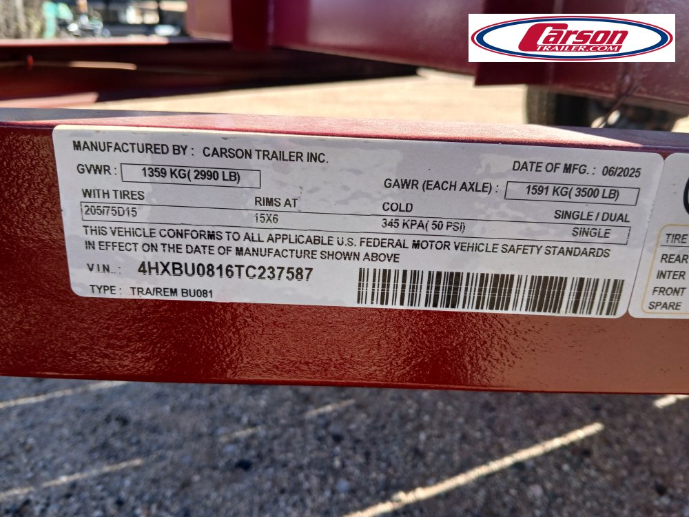 60x8 Carson Trailer Utility