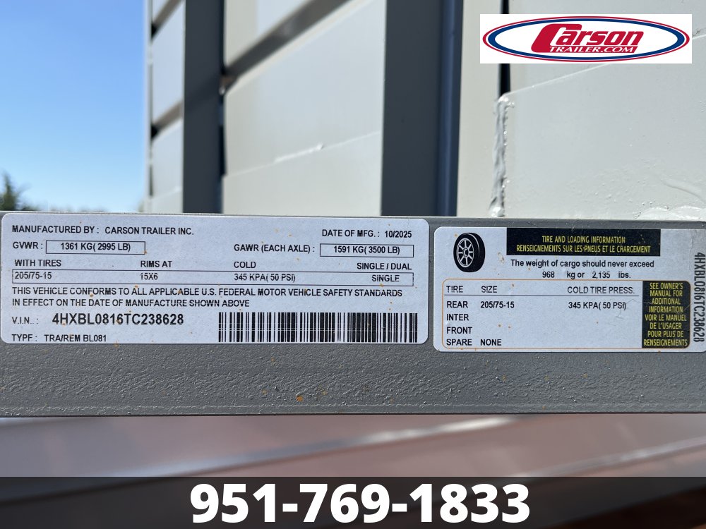 60x8 Carson Landscape Trailer