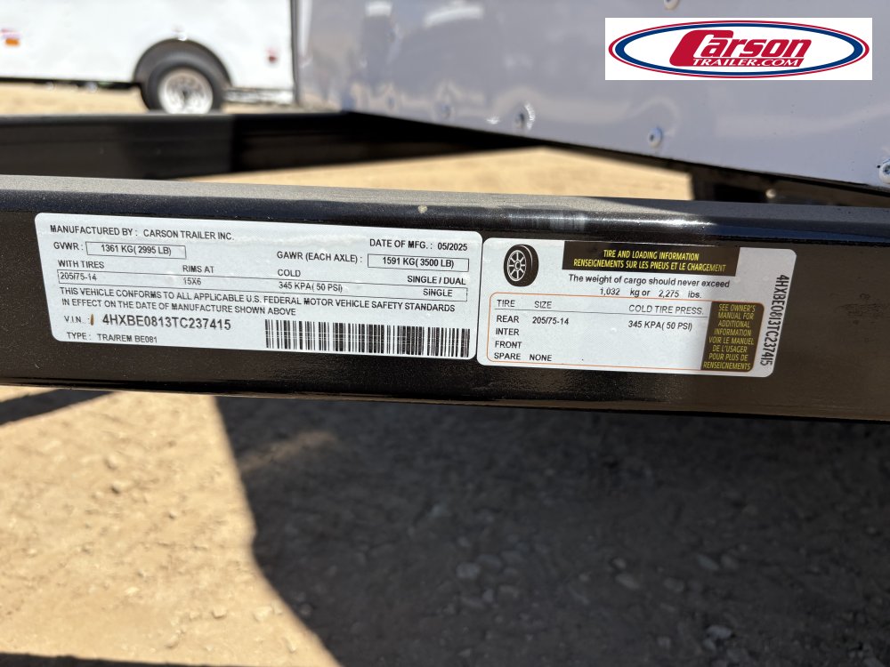 60x8 Carson Trailer Enclosed Cargo