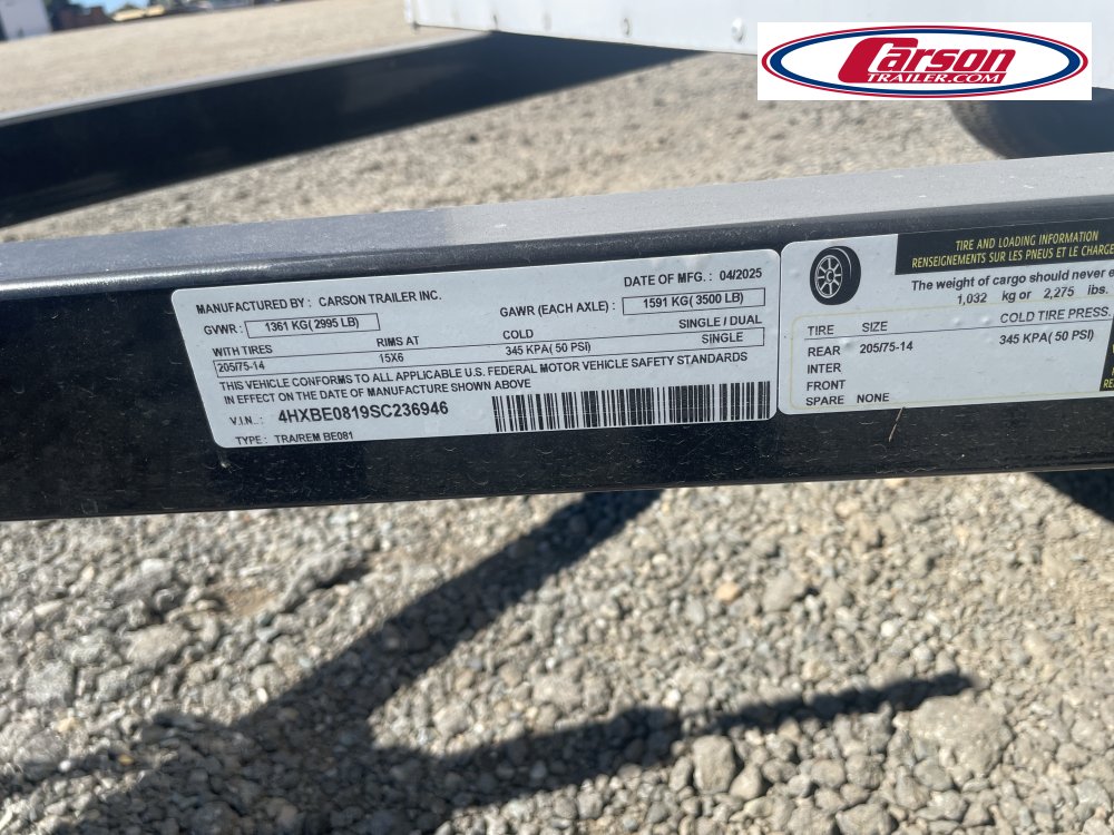 60x8 Carson Trailer Enclosed Cargo