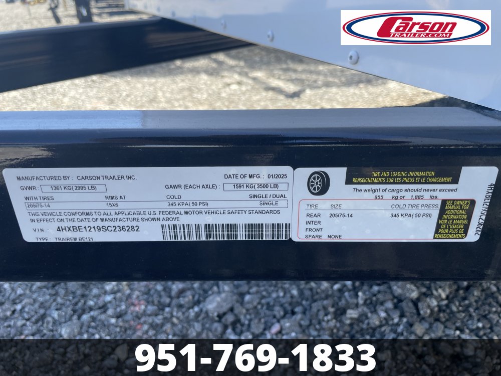 72x12 Carson Trailer Enclosed Cargo