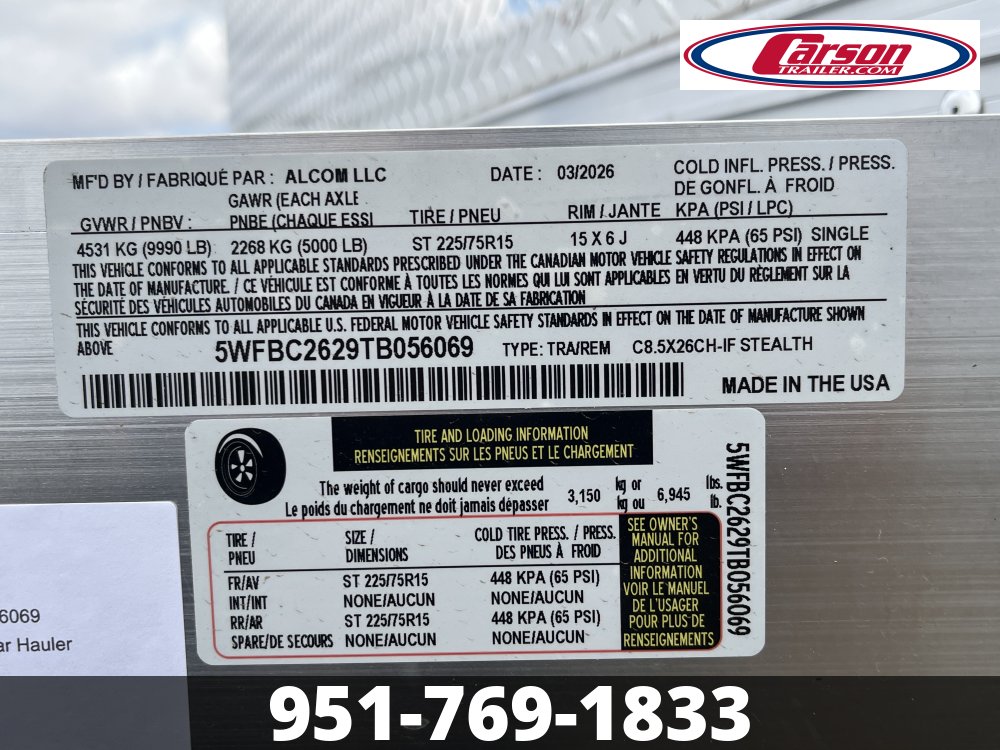 102x26 Stealth Enclosed Car Hauler