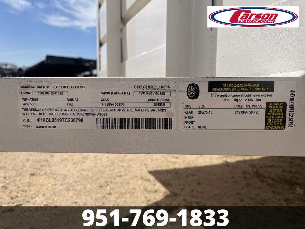 60x8 Carson Landscape Trailer