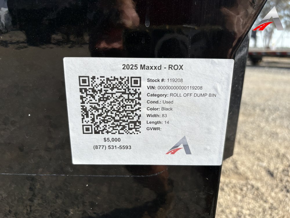 CONSIGNMENT*ROX 83" X 14' ROLL OFF DUMP BIN -SOLD AS IS