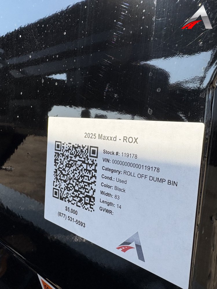 CONSIGNMENT*ROX 83" X 14' ROLL OFF DUMP BIN -SOLD AS IS