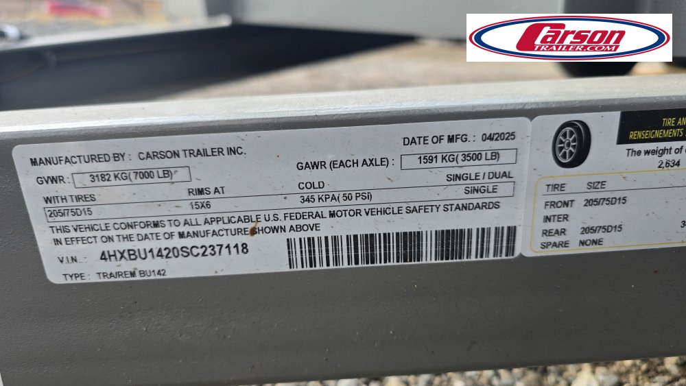 82x14 Carson Trailer Utility