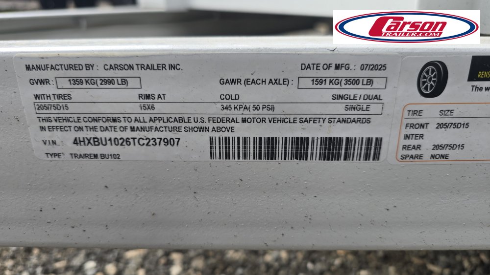 77x10 Carson Trailer Utility
