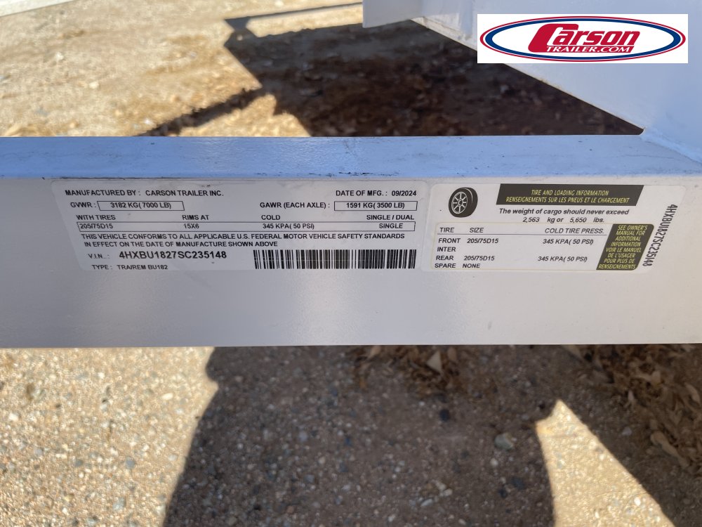 77x18 Carson Trailer Utility
