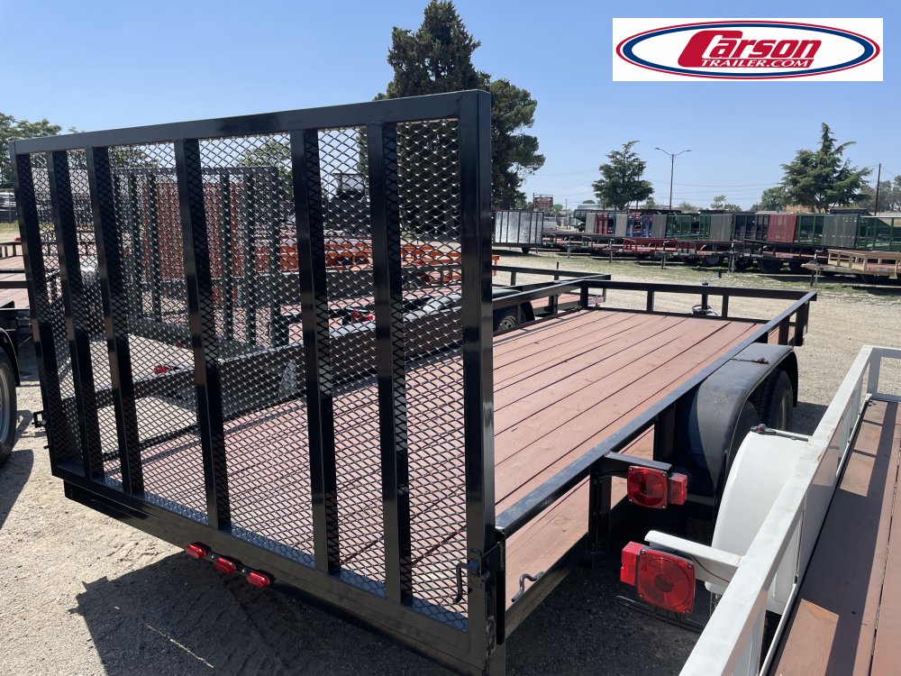 6.5X16 T/A STANDARD UTILITY BRAKES ON 1 AXLE 77" BETWEEN FENDERS BACK RAMP GATE,