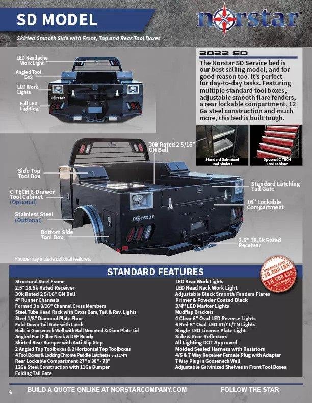 2023 Norstar SD Truck Bed 8'6"x84"x56" CTA