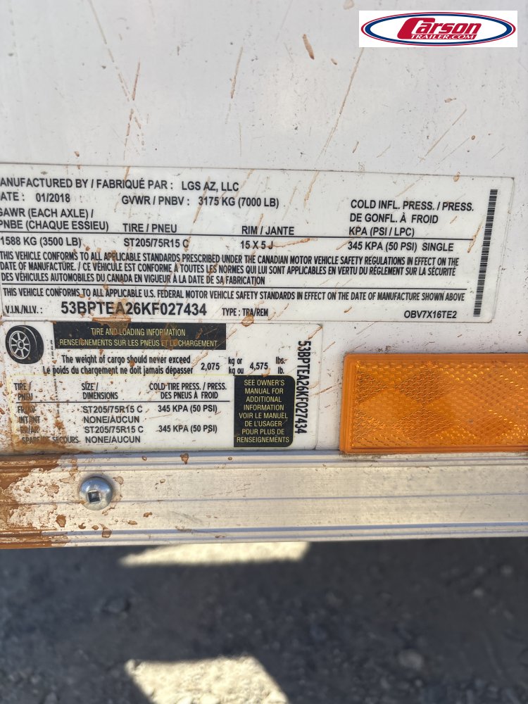 CONSIGNMENT 6.5" X 16' PACE ENCLOSED CARGO-SOLD AS IS