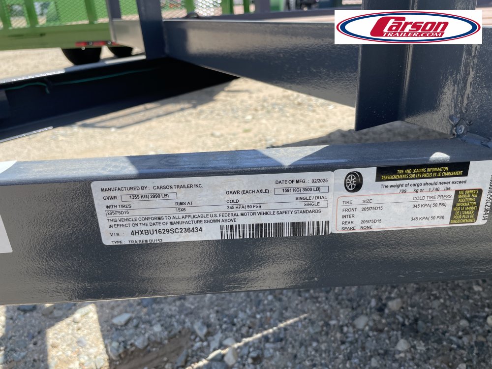 77x16 Carson Trailer Utility