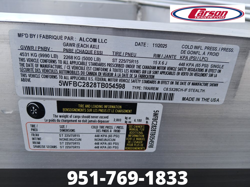 102x28 Stealth Enclosed Car Hauler