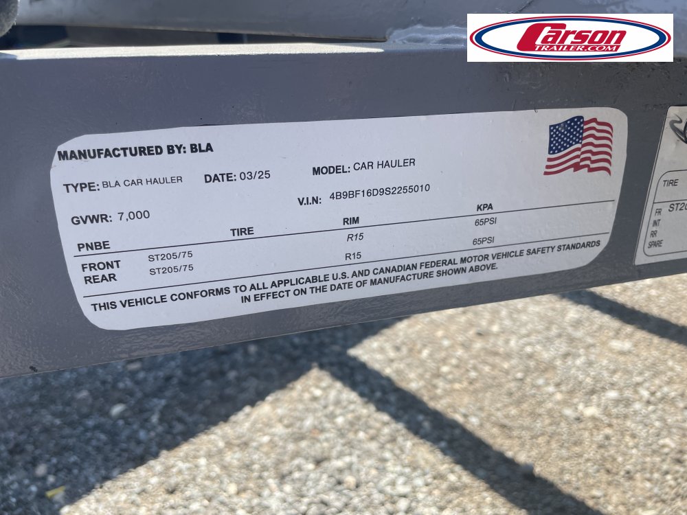CONSIGNMENT**2025 USED 83x16 car hauler TRAILER**