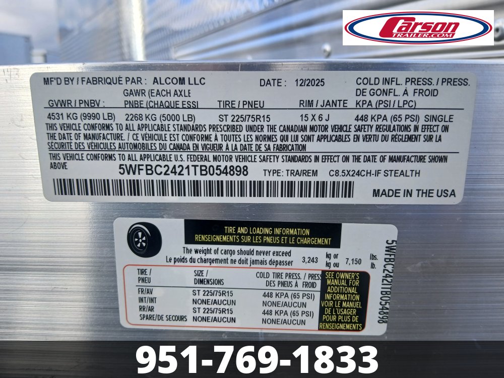 102x24 Stealth Enclosed Car Hauler