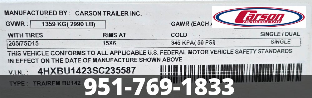 2025 CARSON 7' X 14' UTILITY TRAILER