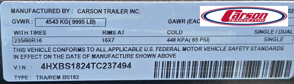 83x18 Carson Trailer Open Car Hauler