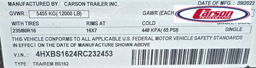 83x16 Carson Trailer Open Car Hauler