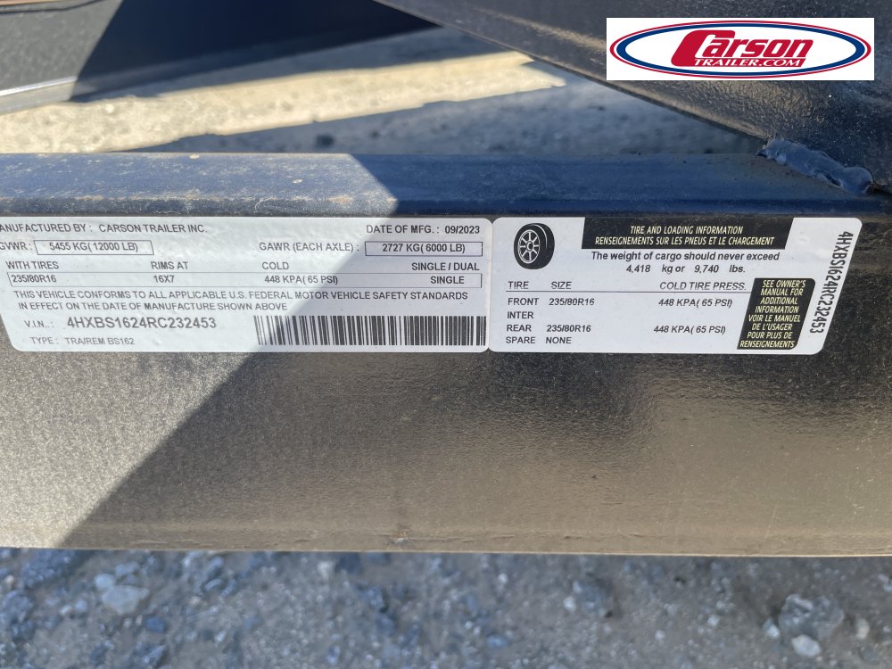 82x16 Carson Trailer Open Car Hauler