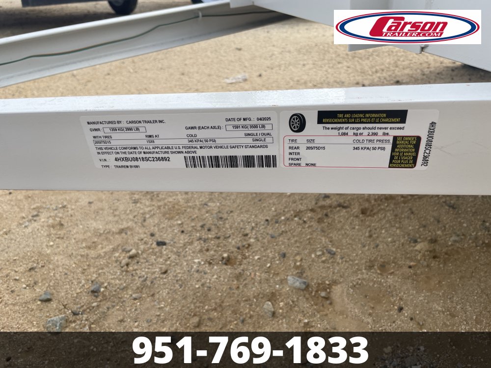 60x8 Carson Trailer Utility