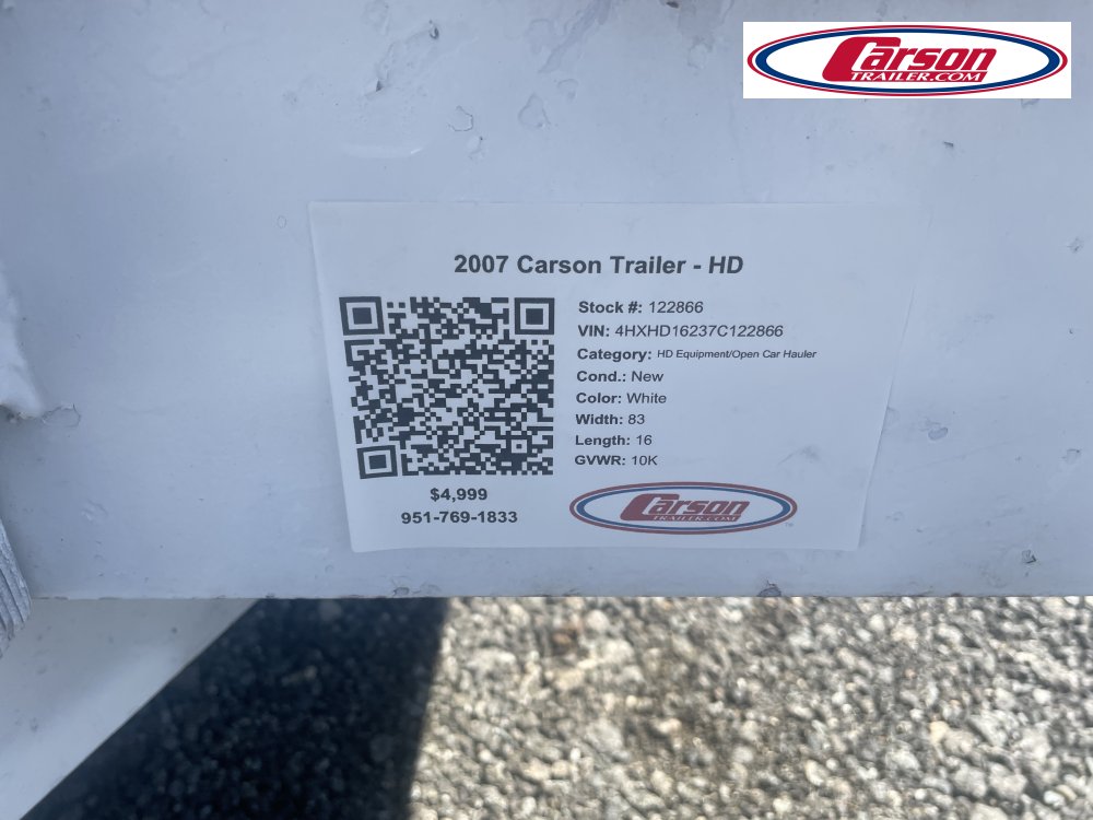CONSIGNMENT 82" X 16' HD TRAILER 10K GVWR
