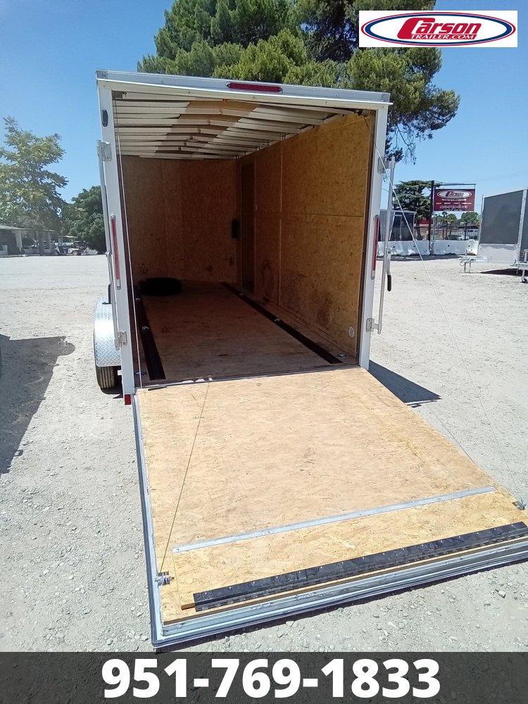 USED 2022 EVERLITE ALUMINUM 7' X 16' ENCLOSED V-NOSE CARGO TRAILER