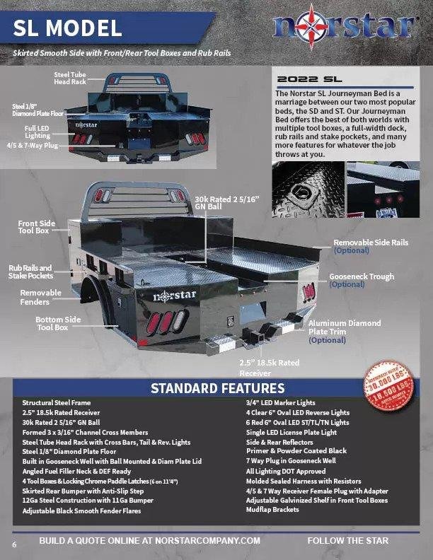 2023 Norstar SL Truck Bed 8'6"x84"x56" CTA