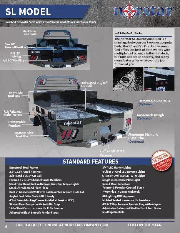 2023 Norstar SL Truck Bed 8'6"x84"x58" CTA