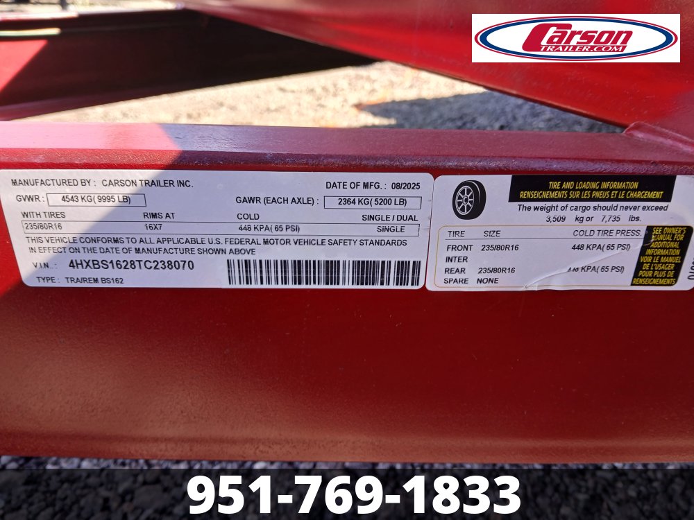 82x16 Carson HD Equipment